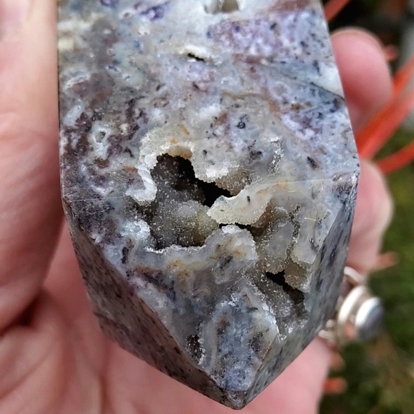 Sugar Druzy Filled Purple Sphalerite Tower - Picture 17 of 17